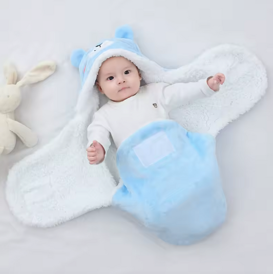 CozyNest Baby Swaddle Blanket Blue