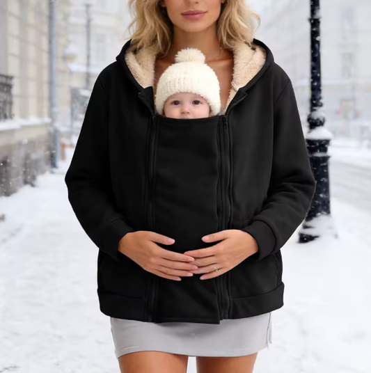 2-in-1 Maternity Hoodie Black