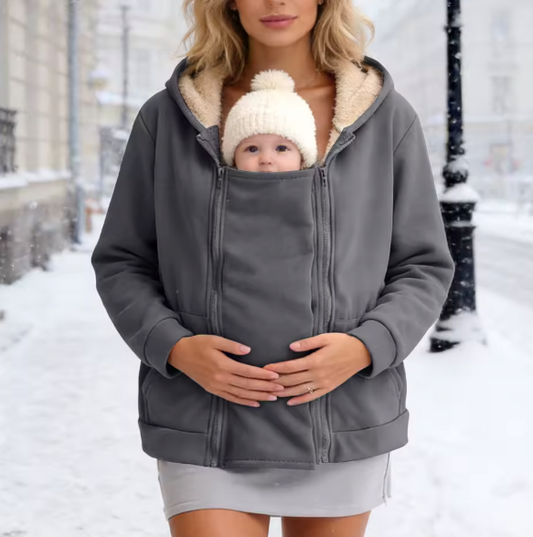 2-in-1 Maternity Hoodie Grey