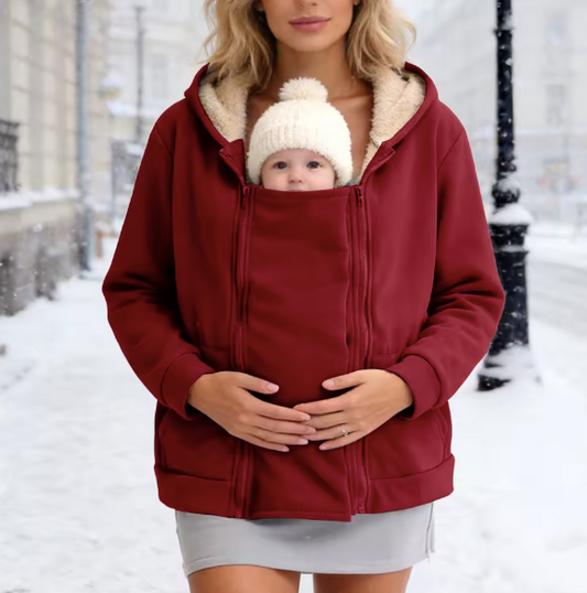 2-in-1 Maternity Hoodie Red