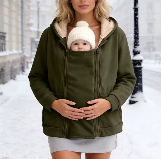 2-in-1 Maternity Hoodie Dark Green